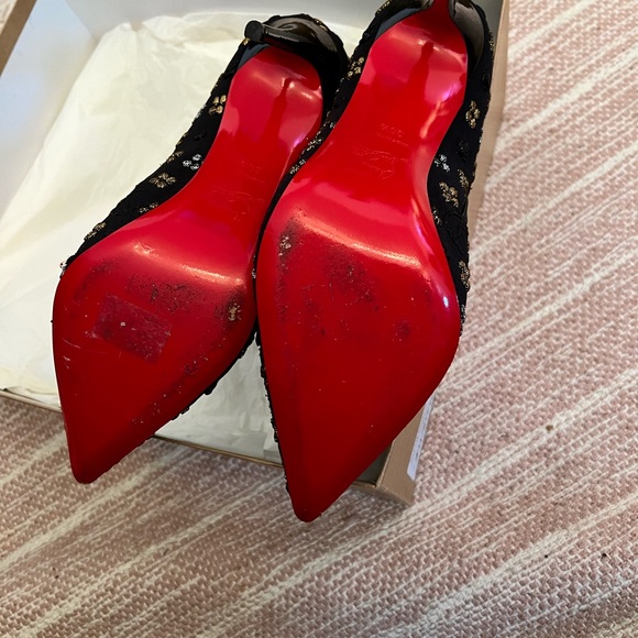 Black/Red/Gold So Kate 100Heels Jacq Loubi In The Sky Limited Edition Booties - Picture 6 of 8